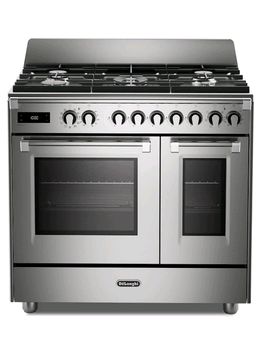 Delonghi Cookers Bassano 90cm Electric Multifunctional cooker with gas hob stainless steel