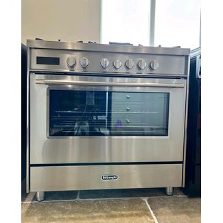 De Longhi 90cm Dual fuel stainless steel space range cooker