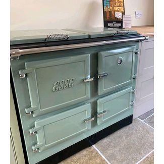 Esse 1000X all electric cast iron range cooker in sage green